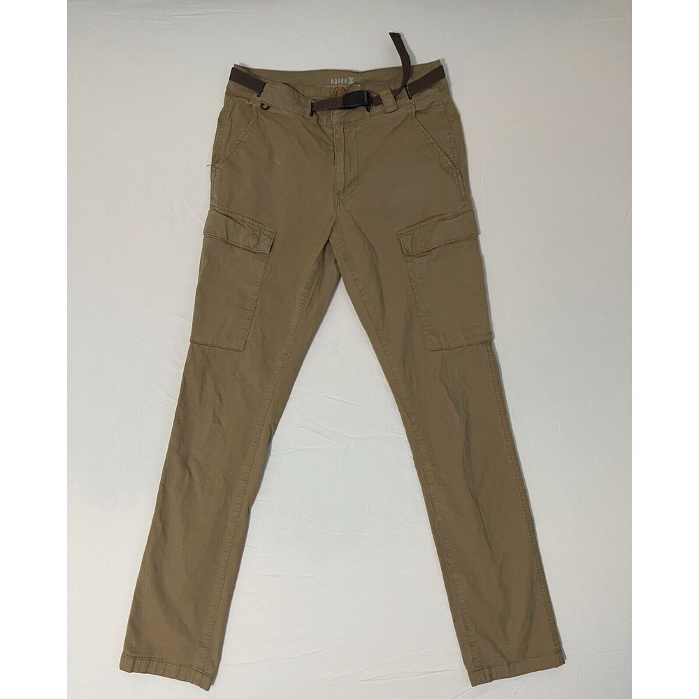 ROARK Campover Cargo Pants Mens 28X30 Tan Stretch Belted Hiking‎ Outdoors